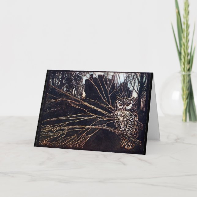 Carte Vintage Night Owl Rackham (Devant)
