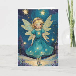 Carte Vintage Noël Fée Victorienne Personnalisé