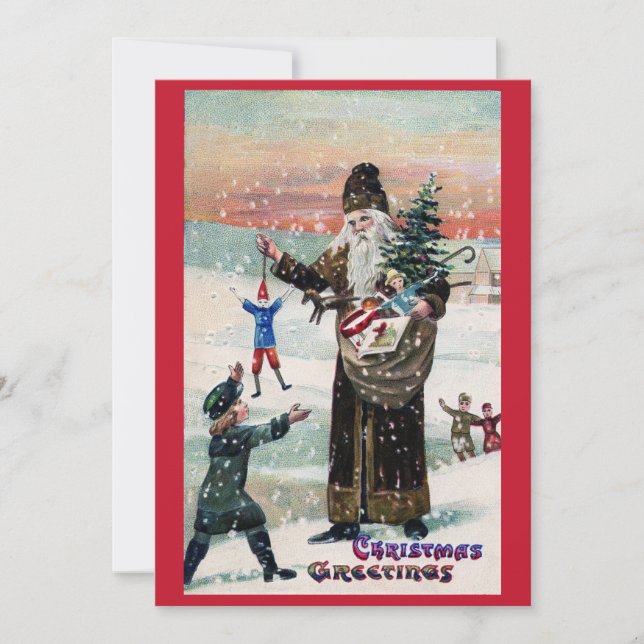 Carte Vintage Noël Père Noël (Devant)