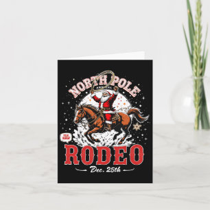Carte Vintage Noël Pôle Nord Rodeo Funny Père Noël Cow