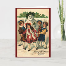 Vintage Noël Snowman Winter