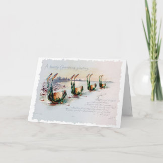 Carte Vintage Noël Victorian Funny Rhyme Card Frog