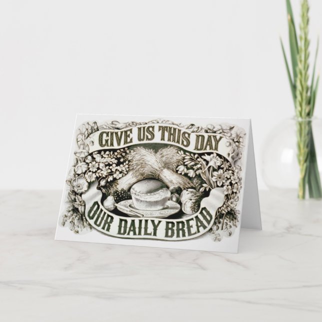 Carte Vintage Notre Pain quotidien Prière chrétienne 187 (Devant)