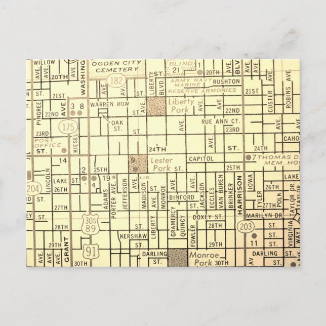 Carte Vintage Ogden, UT (Devant)