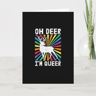 Carte Vintage Oh Cerf Je Suis Queer Fierté LGBT Gay Lesb