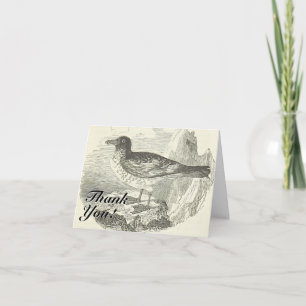 Carte Vintage, Oiseau debout, "Merci !"
