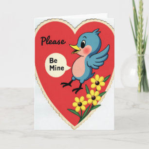Carte vintage oiseau 'Soyez à moi'