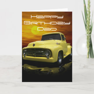 Carte Vintage Old Antique Yellow Truck