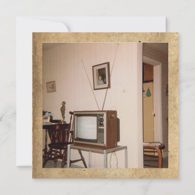 Carte vintage "Old School Television" (Devant)