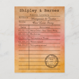 Carte vintage Orange Gold Library Enregistrer La D