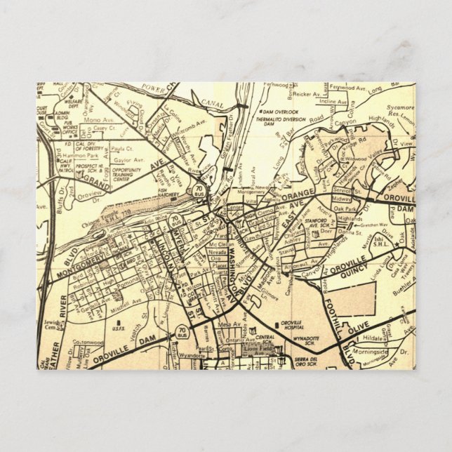 Carte Vintage Oroville, CA (Devant)