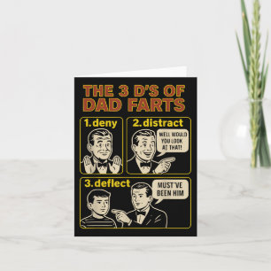 Carte Vintage Papa Fart Drôle Fête des pères Farting Hum