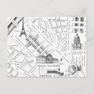 Carte Vintage Paris B&W Carte Postale