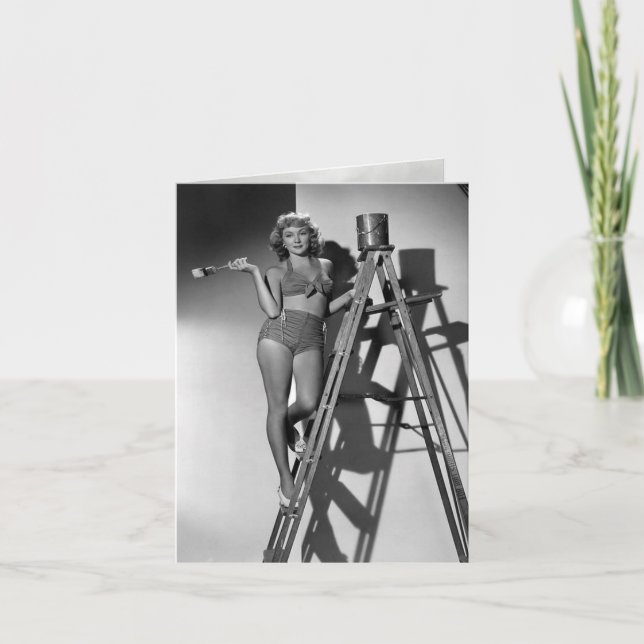 Carte vintage "Peindre une chambre" (Devant)