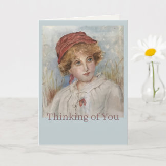 Carte vintage "Pensées pour toi" | Sympathie