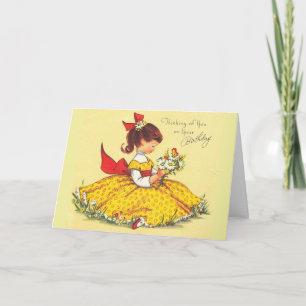 Carte Vintage - Penser à vous à votre anniversaire,