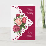 Carte Vintage Peony Flower for Maman, Mother Birthday<br><div class="desc">Vintage Peony Flower for Maman,  Mother Birthday</div>