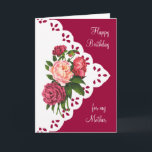 Carte Vintage Peony Flower for maman, Mother Birthday<br><div class="desc">Vintage Peony Flower for maman,  Mother Birthday</div>