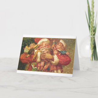 Carte Vintage père Noël et Jouets