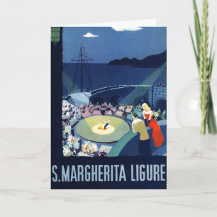 Carte Vintage Père Noël Margherita Ligure Italie Tourism