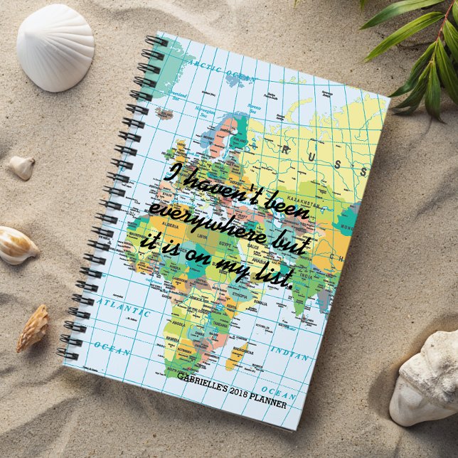 Carte Vintage personnalisée (Customize this funky planner with your very own travel mantra! )