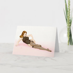 Carte Vintage pin-up fille - Vargas blonde