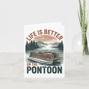 Carte Vintage Ponton Capitaine Pontoon Vacation Summum B