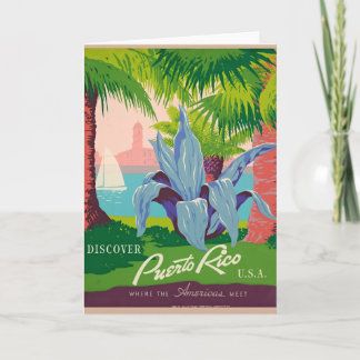 Carte Vintage Porto Rico Travel Art