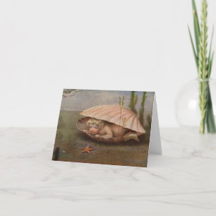Carte vintage pour bébé Sirène