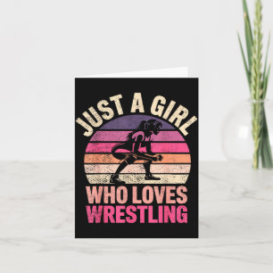 Carte Vintage pour une fille qui aime la lutte Lutteur