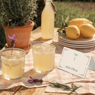 Carte vintage Preppy Mariage Invité Escort & Place