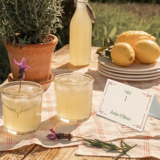 Carte vintage Preppy Mariage Invité Escort & Place