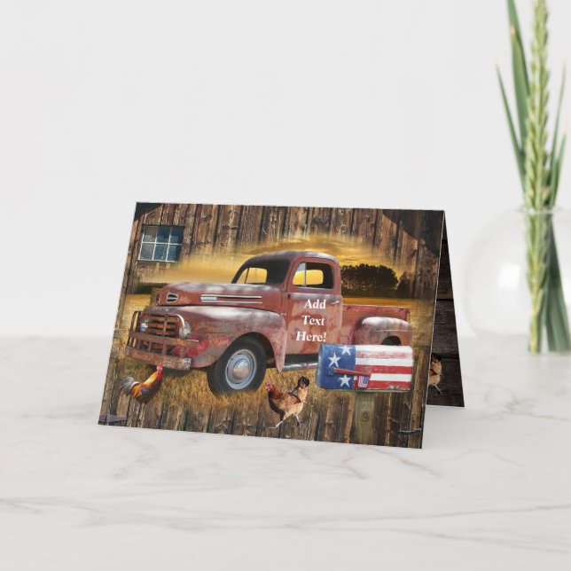 Carte vintage Red Truck (Devant)