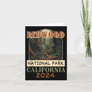 Carte Vintage Redwood National Park California Randonnée