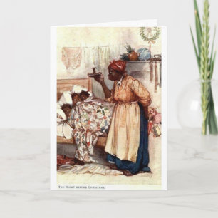 Carte Vintage - Règles du soir de Noël au lit,