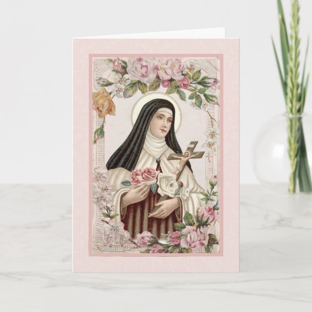Carte Vintage religieuse St. Therese Carmelite Nun (Devant)