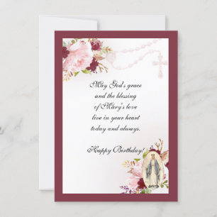 Carte Vintage Religieux Anniversaire Vierge Marie Saint 