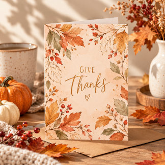 Carte Vintage Remercier Thanksgiving Fête de Remerciemen