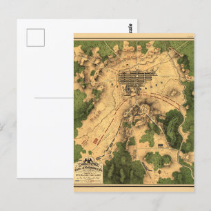 Carte vintage restaurée de la bataille de Gettysbu