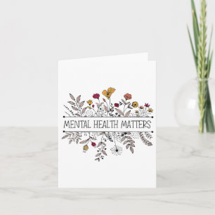 Carte Vintage Rétro Fleur sauvage Santé mentale S Sensib