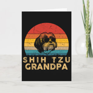 Carte Vintage Rétro Grand-père Shih Tzu Amoureux des Chi