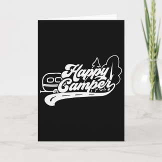 Carte Vintage Retro Happy Camper Camping Outdoors Vacati