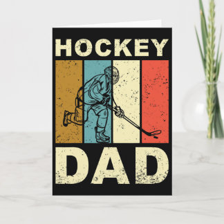 Carte Vintage Retro Hockey Papa Fête des Pères 