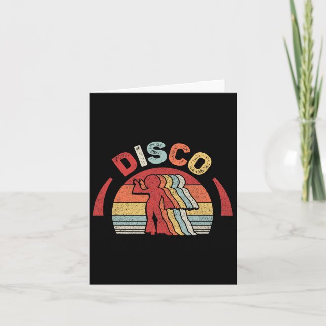 Carte Vintage Retro les années 70 Danses Disco (Devant)