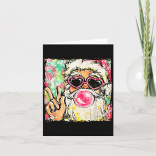 Carte Vintage Retro Père Noël Bubble Gum Nk Sungles Noël