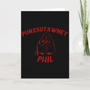Carte Vintage Retro Punxsutawney Phil Jour de la marmott