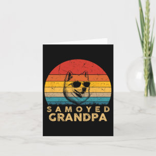 Carte Vintage Rétro Samoyed Grand-père Amoureux de Chien
