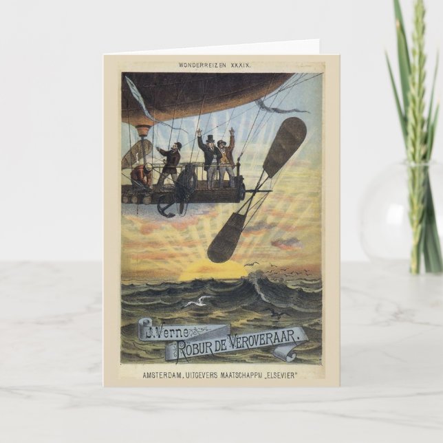 Carte Vintage - Robur le Conquérant (Jules Verne), (Devant)