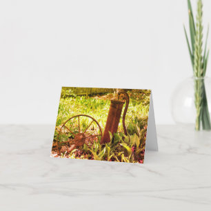 Carte vintage Roue Flower Garden Blank Note