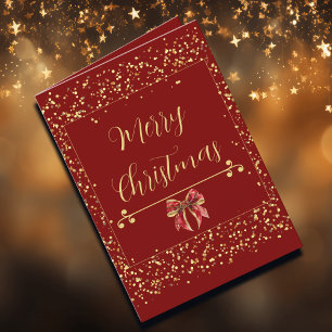 Carte vintage rouge inspirée de Charles Dickens